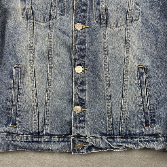 Playboy for Pacsun Jacket Mens Large Denim Posse Denim Jean Button Up Trucker - Picture 3 of 10